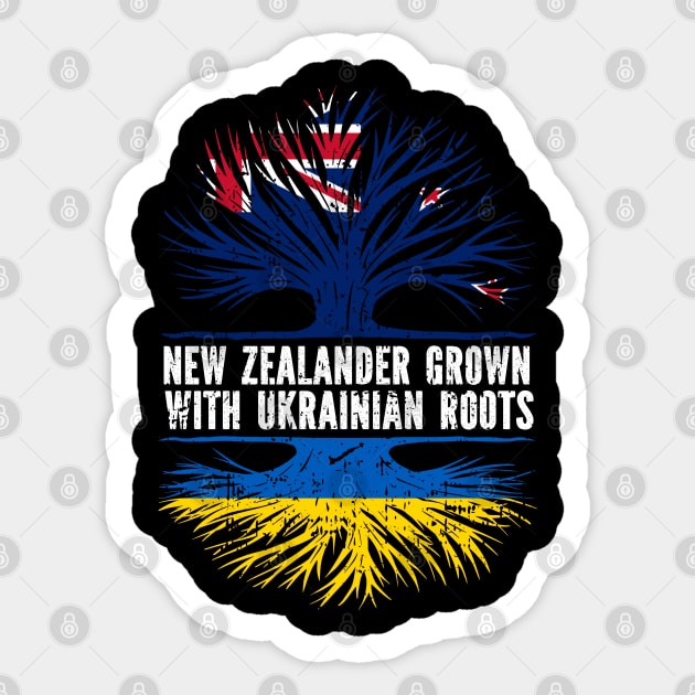 New Zealander Grown with Ukrainian Roots Flag Sticker by silvercoin